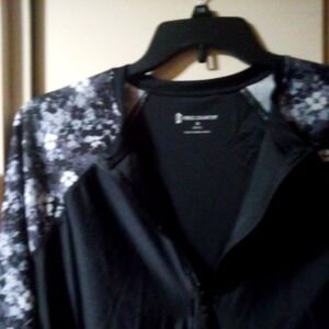 Black and Gray Floral Top